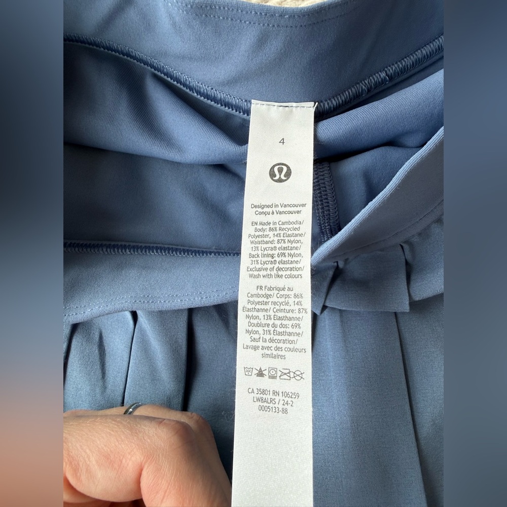 Lululemon High-Rise Pleated Tennis Skort Oasis Blue sz 4 - Picture 6 of 6